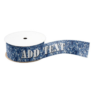 Digital Blue Military Pattern Grosgrain Ribbon