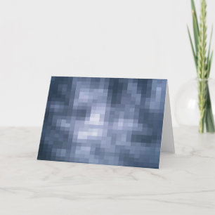 Digital Blue Plaid- Blank Greeting Card