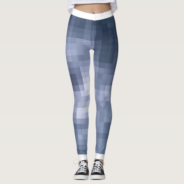 Digital Blue Print Leggings (Front)