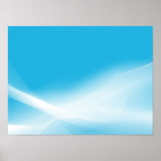 DIGITAL BLUE SKY WHITE CLOUDS SWIRLS RANDOM POSTER