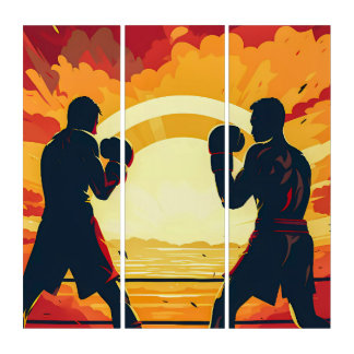 'Digital Boxing' Acryliprint Triptych Wall Art