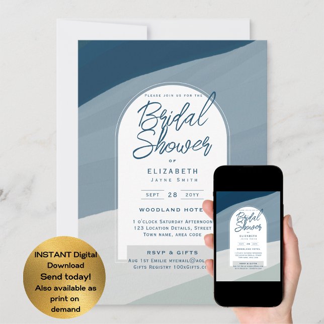 DIGITAL BRIDAL Shower Invite Blue Navy (Creator Uploaded)