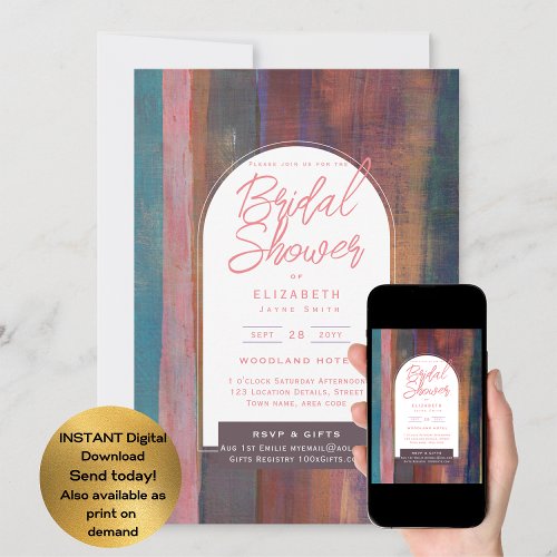 DIGITAL BRIDAL Shower Invite Urban Modern Abstract