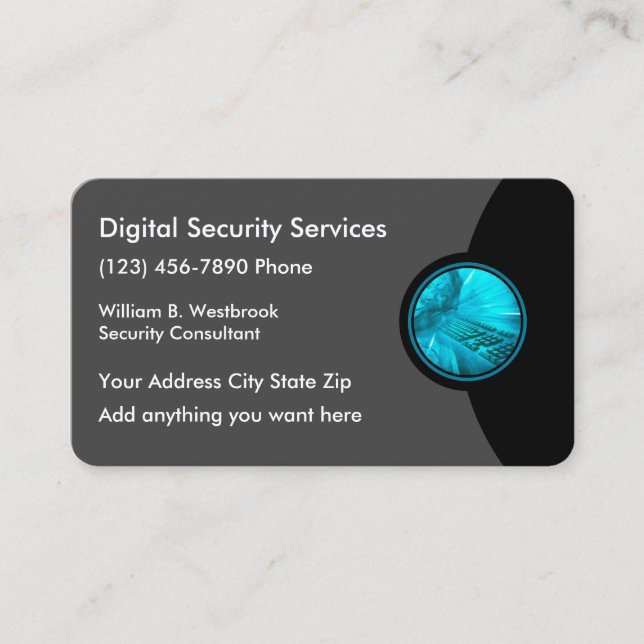 Digital Business Security Services Business Card (Front)