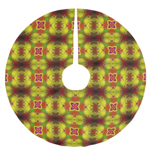 Digital Butterfly Christmas Tree Skirt (Front)