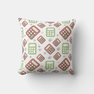 Digital calculator seamless pattern throw pillow