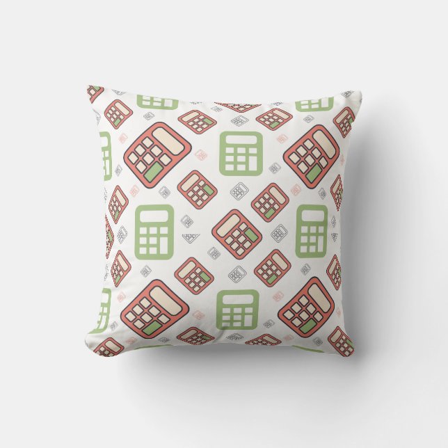 Digital calculator seamless pattern  throw pillow (Front)