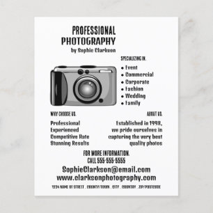Digital Camera Icon Photographer, Photography Hire Flyer