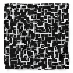 Digital Camo Black White Gray Pattern Bandana