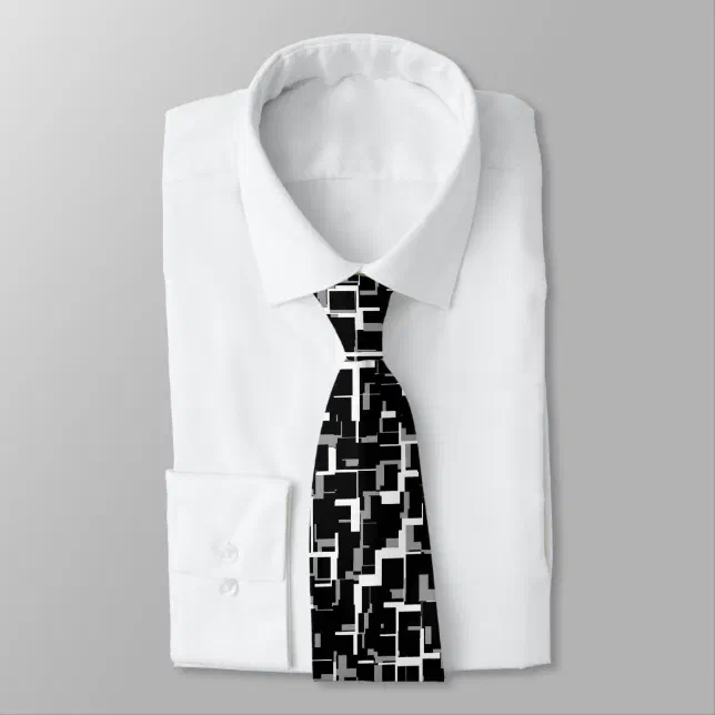 Digital Camo Black White Gray Pattern Neck Tie | Zazzle
