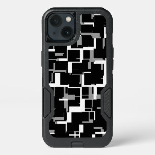 Digital Camo Black White Gray Pattern iPhone 13 Case