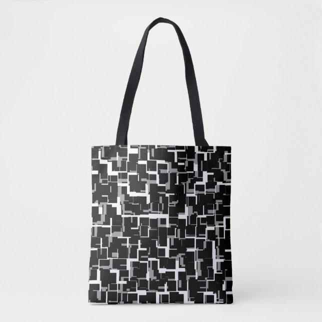 Digital Camo Black White Gray Pattern Tote Bag (Front)