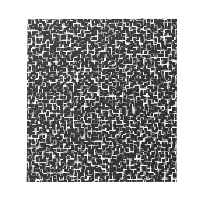 Digital Camo Black White Grey Gray Pattern Notepad (Front)