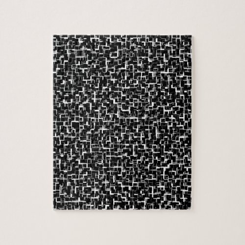 Digital Camo Black White Pattern Jigsaw Puzzle
