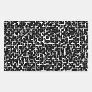Digital Camo Black White Pattern Rectangular Sticker