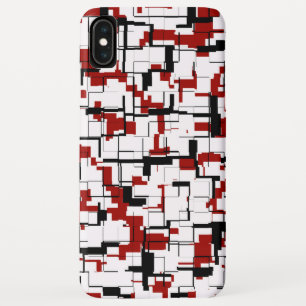 Digital Camo Black White Red Pattern iPhone XS Max Case