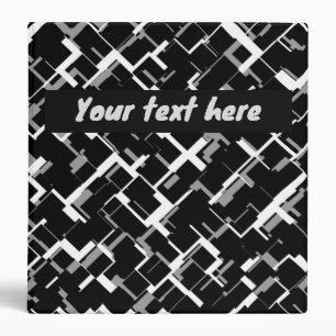 Digital Camo Black White Yellow Pattern 3 Ring Binder