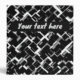 Digital Camo Black White Yellow Pattern 3 Ring Binder