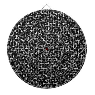 Digital Camo Black White Yellow Pattern Dart Board