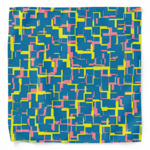 Digital Camo Blue Yellow Pink Pattern Bandana