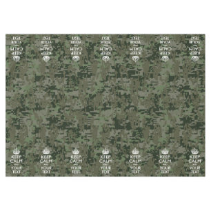 Digital Camo Keep Calm And Your Text Tablecloth