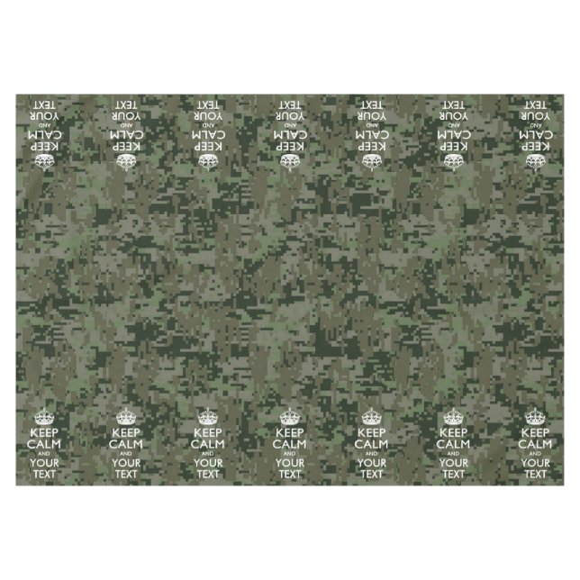 Digital Camo Keep Calm And Your Text Tablecloth (Front (Horizontal))