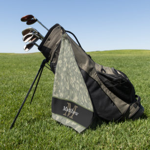 Digital Camo Military Hunter Initial Monogram Golf Towel
