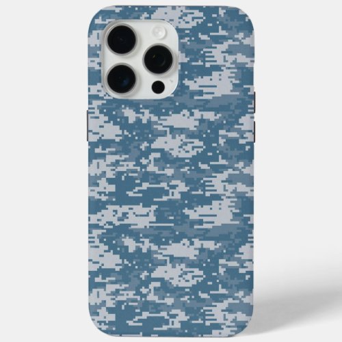 Digital Camo Navy Blue Military Camouflage iPhone 15 Pro Max Case