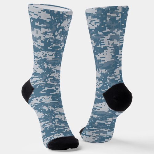 Digital Camo Navy Blue Military Camouflage Socks