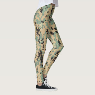 Digital Camo – Tan-Green LG camo pattern Leggings