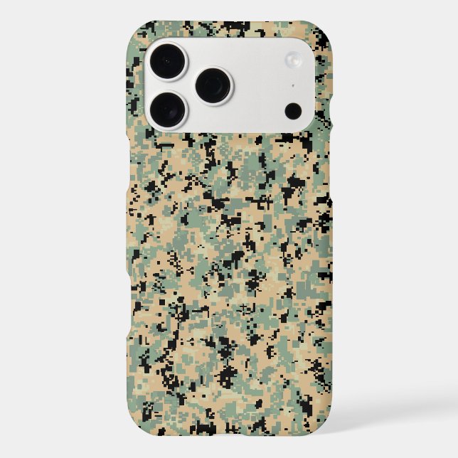 Digital Camo – Tan-Green SM camo pattern Case-Mate iPhone Case (Back)