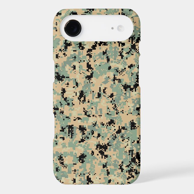 Digital Camo – Tan-Green SM camo pattern iPhone Case (Back)