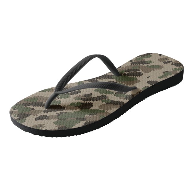 Digital Camouflage  Flip Flops (Angled)