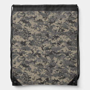 Digital camouflage military army pixel camo print drawstring bag