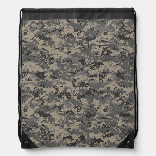 Digital camouflage military army pixel camo print drawstring bag