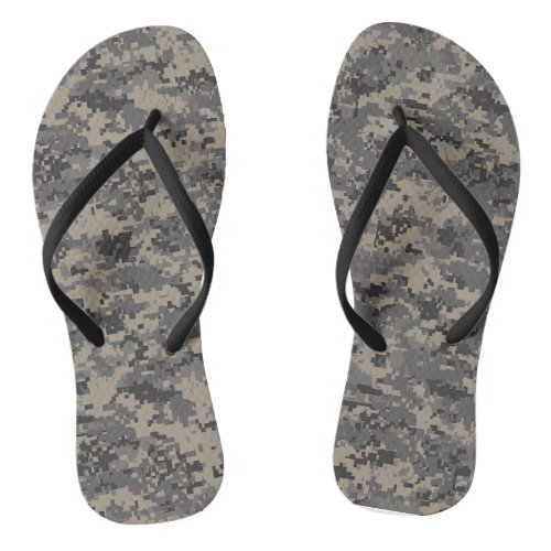 Digital camouflage military army pixel camo print flip flops