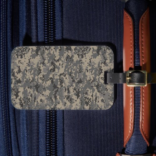 Digital camouflage military army pixel camo print luggage tag