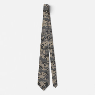 Digital camouflage military army pixel camo print neck tie