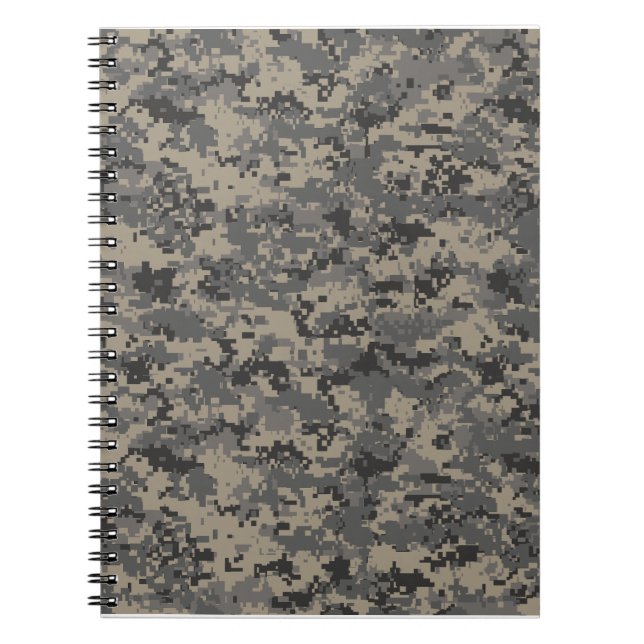Digital camouflage military army pixel camo print notebook (Front)