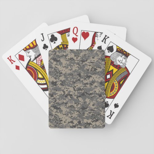 Digital camouflage military army pixel camo print playing cards