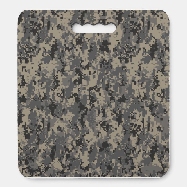 Digital camouflage military army pixel camo print seat cushion (Front Vertical)