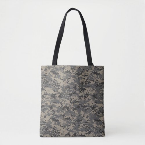 Digital camouflage military army pixel camo print tote bag