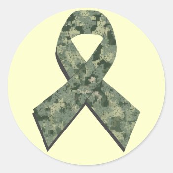 Digital Camouflage Ribbon Sticker by zortmeister at Zazzle