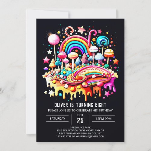 Digital Candy Birthday Invitation