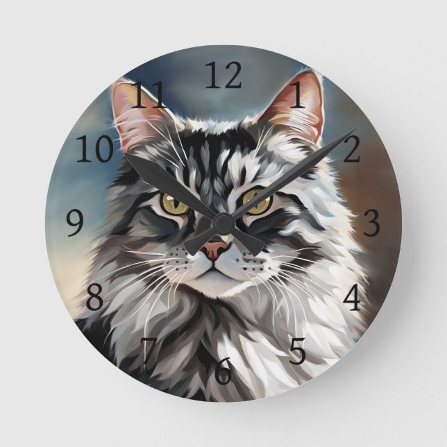 Digital Cat 765 Round Clock (Front)