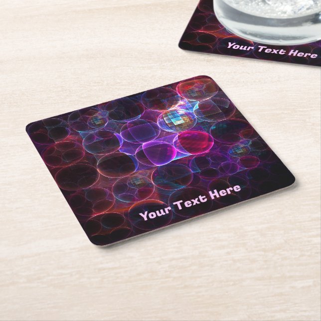 Digital Cavitation Square Paper Coaster (Angled)