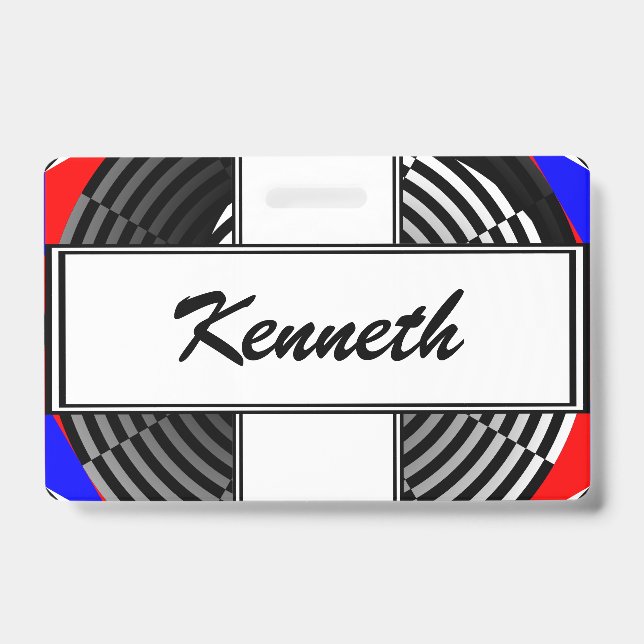 Digital Checker Yin Yang by Kenneth Yoncich Badge (Front)