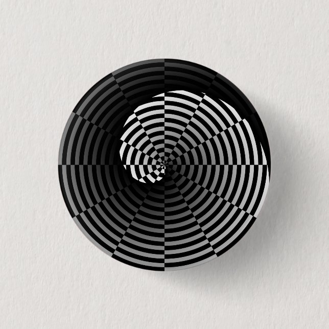 Digital Checker Yin Yang by Kenneth Yoncich Button (Front)