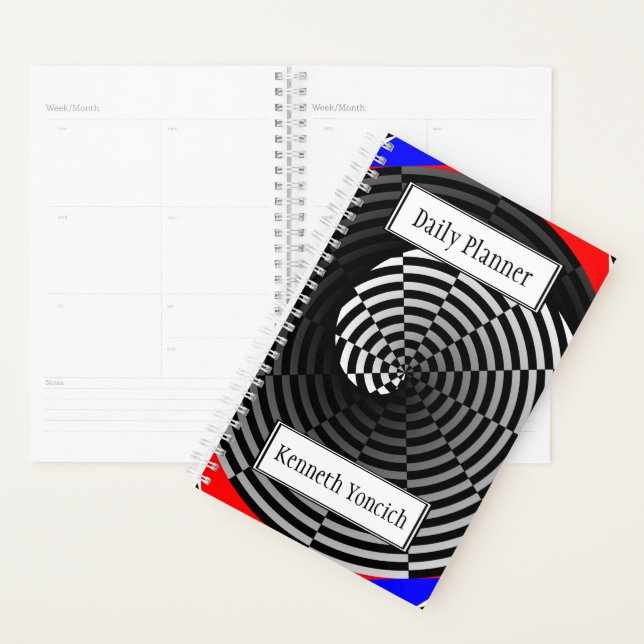 Digital Checker Yin Yang by Kenneth Yoncich Planner (Display)