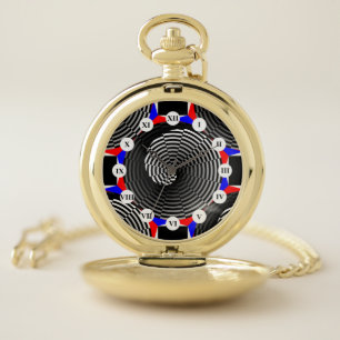 Digital Checker Ying Yang(Roman Face)by KYoncich Pocket Watch